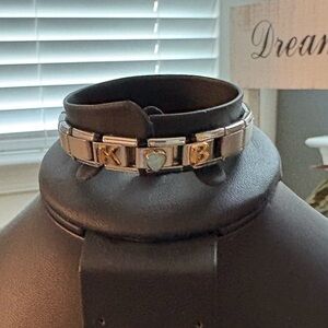 Vintage Zoppini Italy Italian Charm Bracelet - Stainless Steel & 18k Small